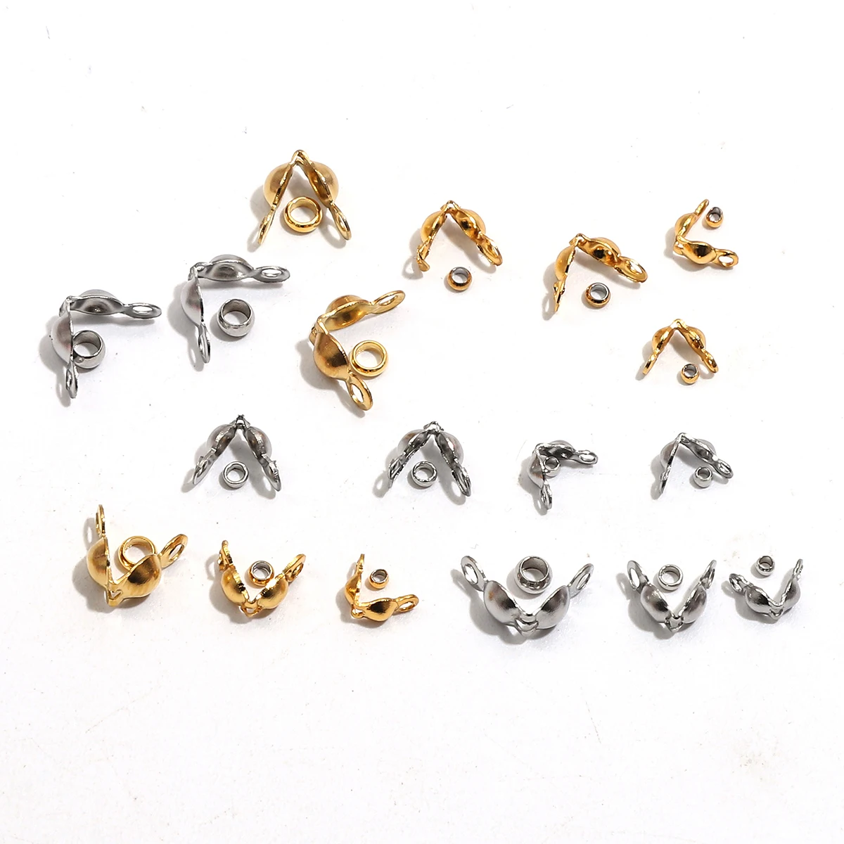 100 teile/los Edelstahl Vergoldet Stecker Verschluss Crimp End Perlen Für Armband Halskette Ketten DIY Schmuck Machen Liefert Image