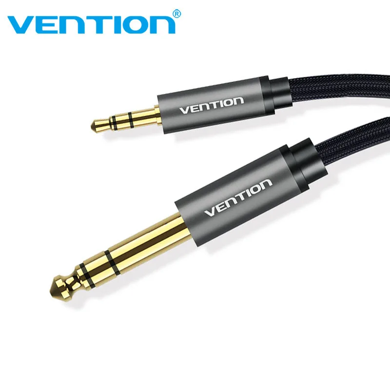 Vention Stecker auf Stecker 3,5 mm auf 6,35 mm Adapter Aux-Kabel für Mischverstärker vergoldet 3,5 Klinke auf 6,5 Klinke 3 m 5 m 10 m Aux Cabo Image