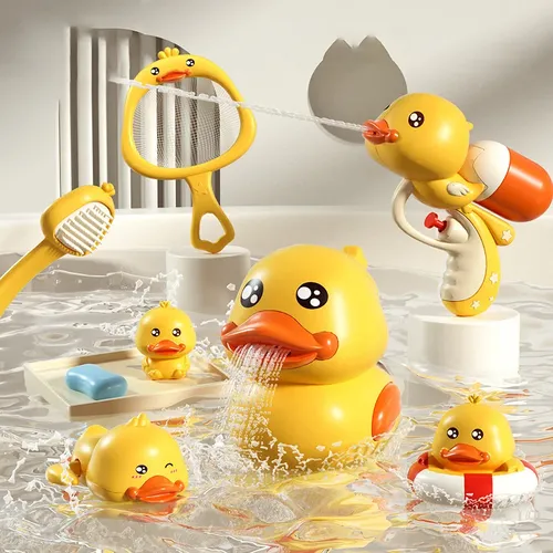 2024 neue Bades pielzeug Baby Wasserspiel Ente Modell Wasserhahn Dusche elektrische Wassers pray
