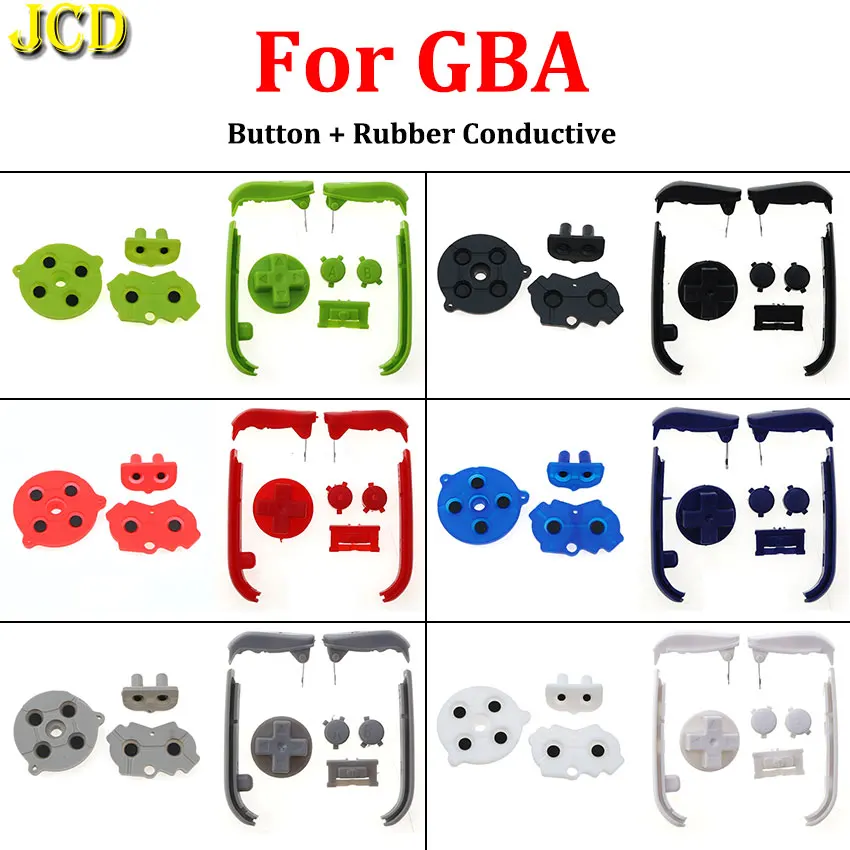 JCD für Gameboy Advance GBA Ersatz-D-Pads aus Kunststoff A B Power ON OFF Kompletter Satz Taste und leitfähige Gummi-Tastaturen Image