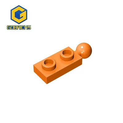 Gobricks 10 Stück Ziegelplatte, modifiziert, 1 x 2, mit Anhängerkugel am Ende, kompatibel mit Lego Image