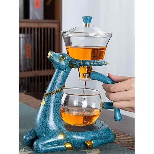 Glas Tee-Set Kung Fu Deer Wärme-beständig Glas Wasserkocher Teekanne Infuser Wasserkocher