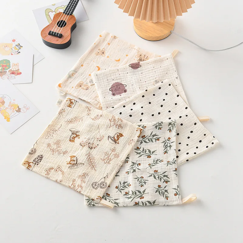 5PCS Weiche Saugfähige Gaze Baumwolle Baby Handtücher Wischen Gesicht Tücher Handtuch Gesicht Taschentuch Baby Baden Fütterung Waschlappen