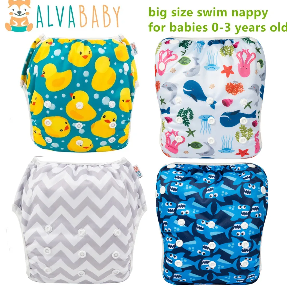 U Pick Alvababy Große Größe Schwimmwindel-Badeanzug, coole, modische, wiederverwendbare Schwimmwindel für Babys von 0–3 Jahren Image