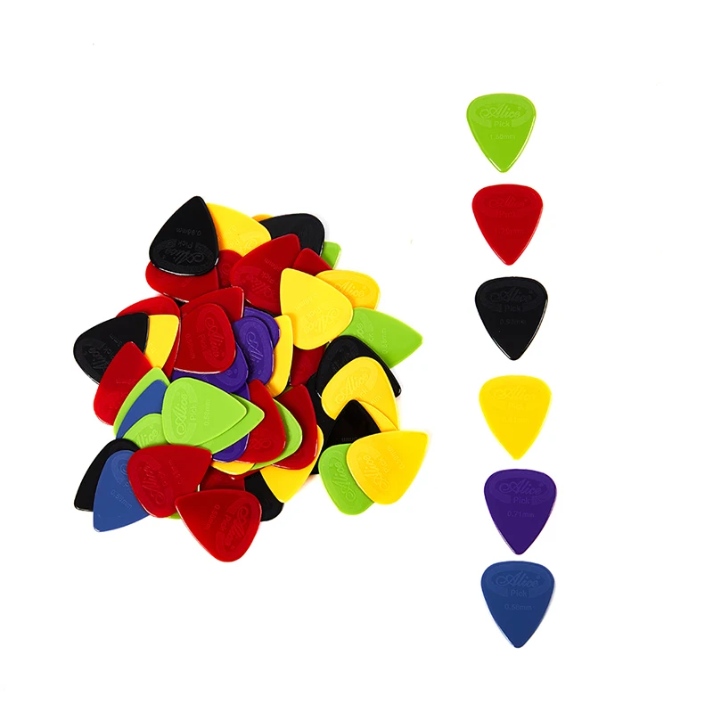 10 Stück Alice Gitarrenplektrum, rutschfest, schwarz, weiß, Nylon, Mediator für akustische E-Gitarre, Ukulele-Zubehör Image