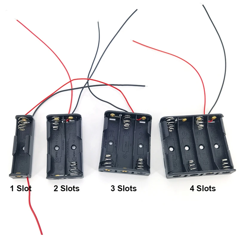 5 stücke 1 2 3 4 Slots ports AA 2AA 3AA 4AA 1,5 v 3 v 4,5 v 6 v Größe Power batterie Lagerung Fall Box Halter 3Xaa 2xaa aa Mit Leads h