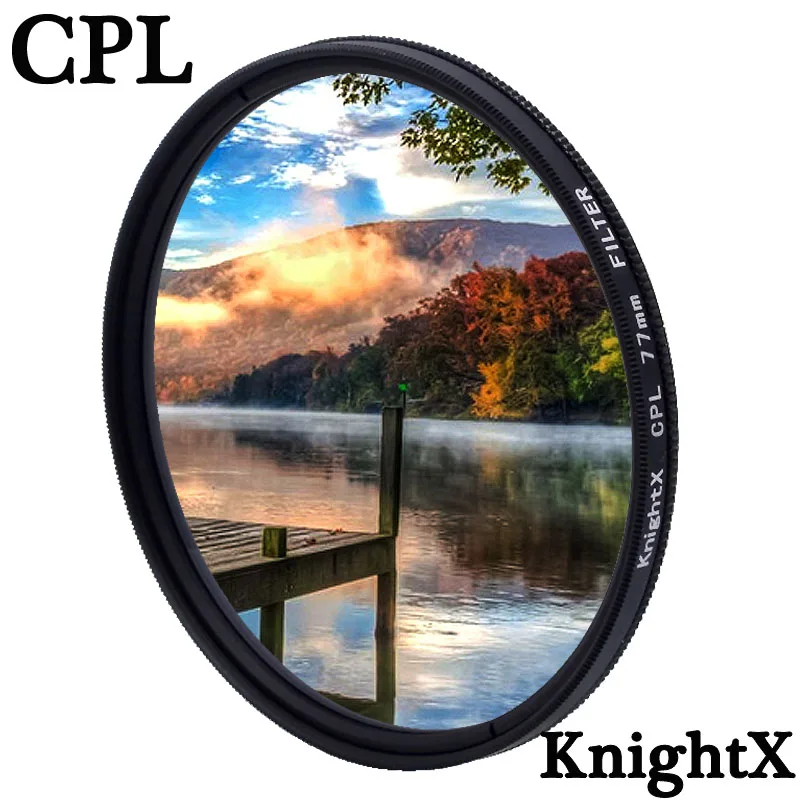 KnightX CPL-Filter, ultradünn, polarisierend, für Kameraobjektive, 49 mm, 52 mm, 58 mm, 67 mm, 72 mm, 77 mm Image