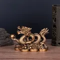 Chinesische glück verheißende Geld Drachen Statuette Harz Skulptur Feng Shui Dekoration nach Hause