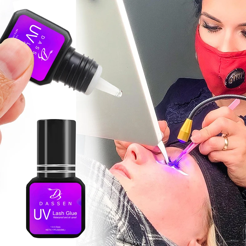 UV-Wimpernkleber, Wimpernverlängerungskleber, 5 ml, schnell trocknend in 1 Sekunde, langlebiger, wasserfester Wimpernkleber, UV-Kleber für Wimpernverlängerung Image