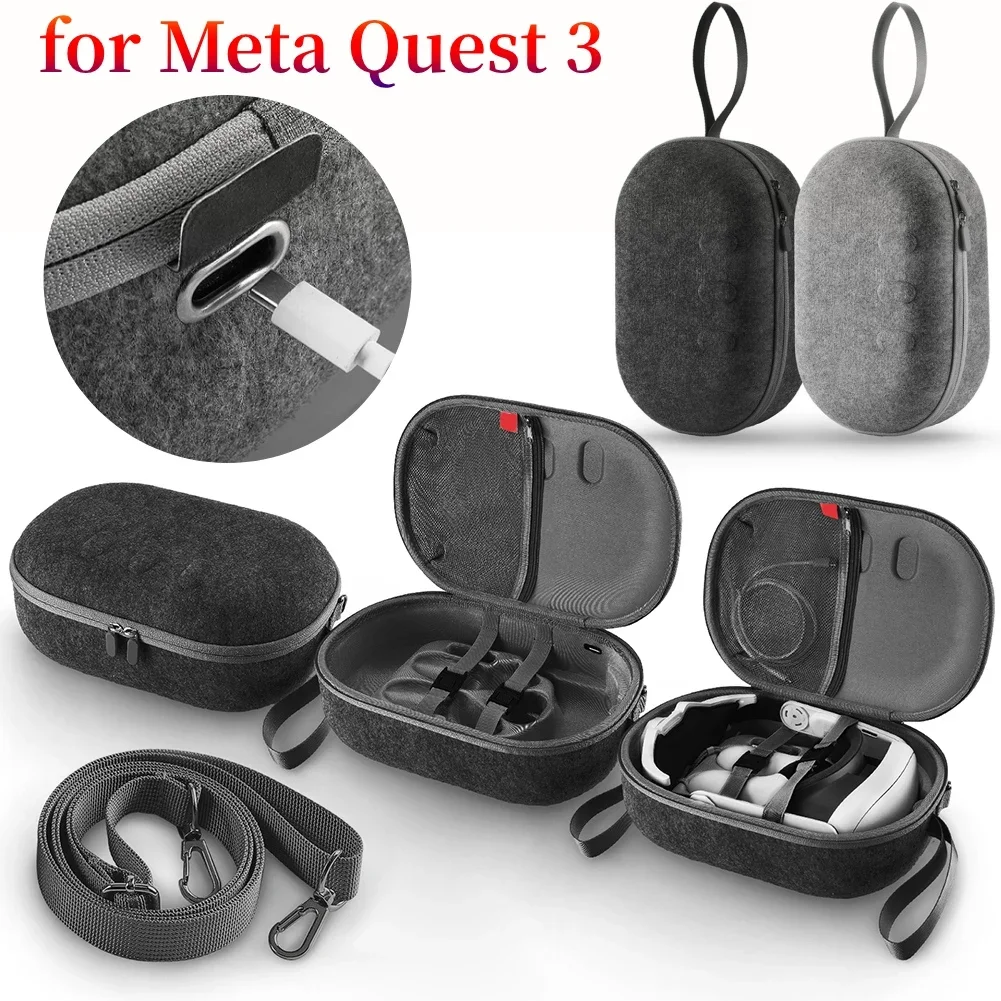 Tragbare Tasche für Meta Quest 3 Reise Trage tasche vr größere Kapazität Aufbewahrung tasche für Quest 3 Schutz Eva Tasche vr Zubehör Image
