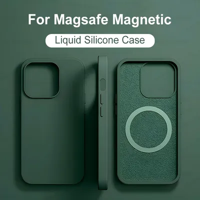 For Magsafe kabellose Lade taschen für For iPhone 15 11 14 13 12 pro max plus flüssiges Silikon magnetisches Softcover-Telefon zubehör Cases
