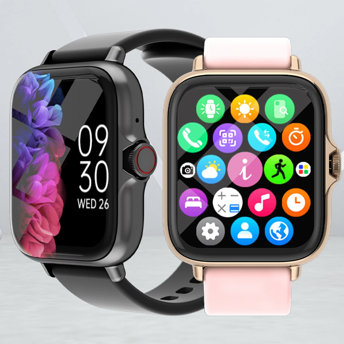 1,83'' wasserdichte Smartwatch mit Nachricht, Antwort, Anruf, Schlafüberwachung, Sport, Schrittzähler, Informationswarnungen für iPhone und Android Image