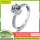 Yanhui gra zertifiziert 18 Karat Weißgold Ring eng 6 Zinken 1 Karat Diamant Moissan ite Ring mit