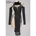 Meowcos Frauen sexy Nachtwäsche Ninja-Stil Dessous Cosplay Kostüm Sling Nacht kleid schwarz Schnür