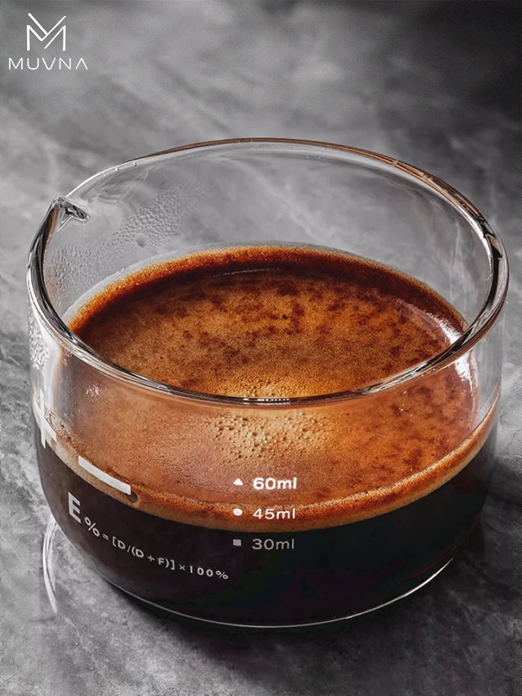 MUVNA Espresso-Kaffee-Messbecher, klares Glas, 100 ml, mit Skala, Messwerkzeuge für die Küche zu Hause Image