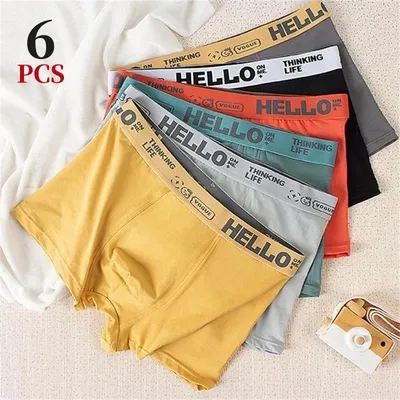6 teile/los Herren unterwäsche weiche Boxershorts hochwertige reine Baumwolle sexy Shorts bequeme Image