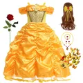 Belle Kleid für Mädchen Prinzessin Kinder Stickerei Ballkleid Kind Cosplay Kostüm Phantasie Party