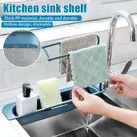 Teleskop Küche Waschbecken Regal Hause Waschbecken Organizer Seife Schwamm Halter Waschbecken