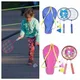 Rosa blau Kinder Badminton schläger Anti-Rutsch mit 3 Bällen Kinder trainings schläger Stift griff