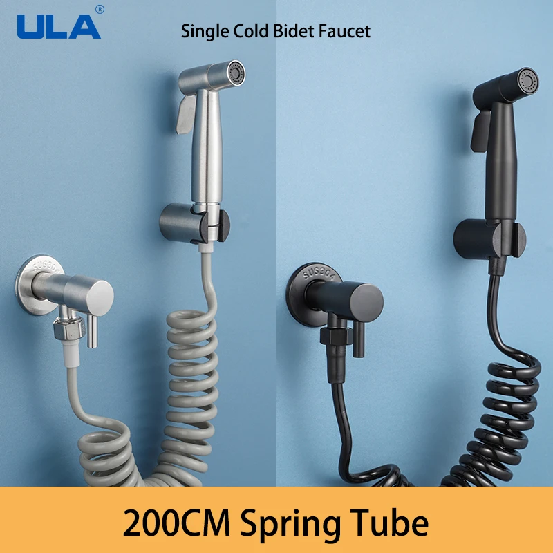 Ula Bidet Wasserhahn Edelstahl Hand Bidet Sprayer Set WC Sprayer Bidet Wasserhähne einzelne Kaltwasser hahn Teleskop rohr
