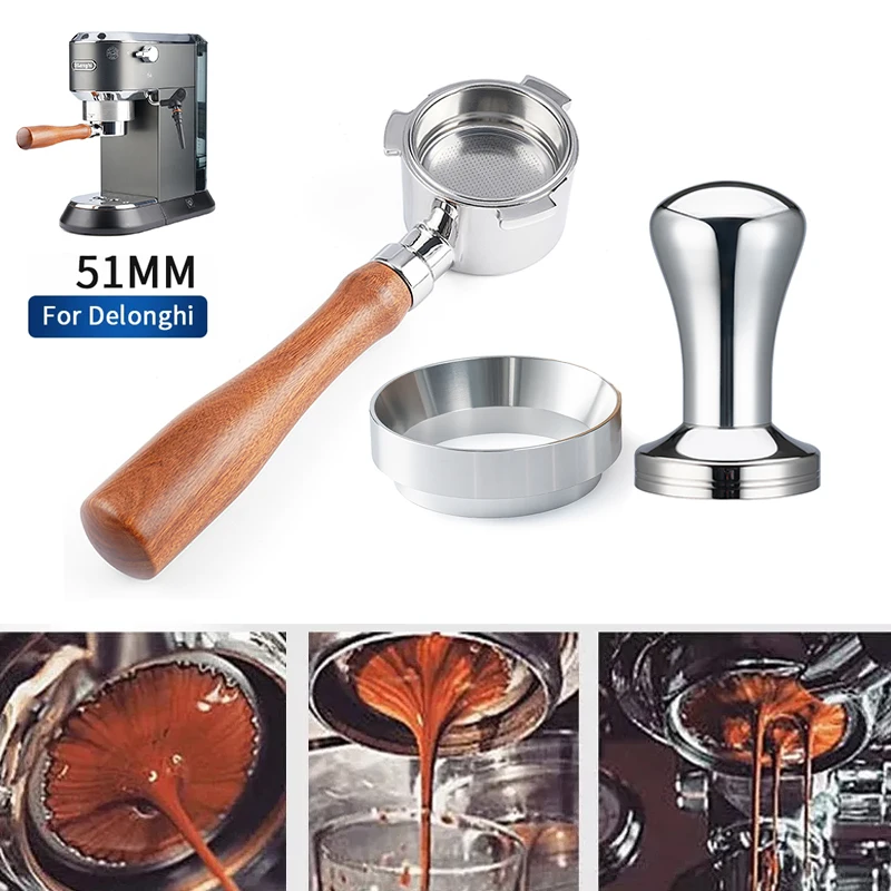 51mm Kaffee Boden Siebträger Für Delonghi EC680/EC685 Ersatz Filter Korb Espresso Maschine Griff Cafe Zubehör Image