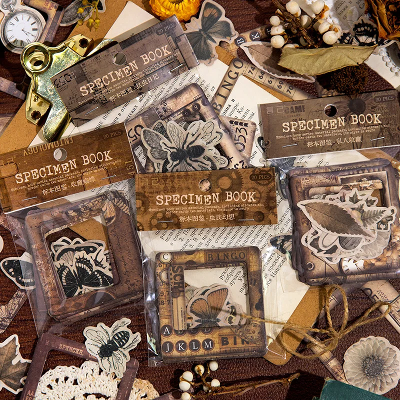 20 teile/paket Vintage schmetterling aushöhlen Grenze dekorative material aufkleber DIY Scrapbooking Junk Journal Liefert Image