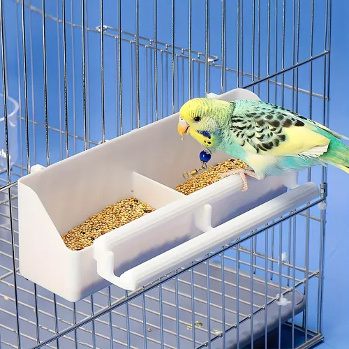 1pc tragbare Doppel gitter Design Vogel häuschen hängendes Vogelfutter und Wasser behälter für