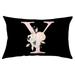 Noarlalf Pillow Covers Pillow Covers English Alphabet Anw Floral Pillowcases Black Throw Pillow Case Body Pillow 30*25*1