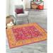 Rugs.com Medina Collection Rug â€“ 5 Ft Square Berry Pink Medium Rug Perfect For Living Rooms Kitchens Entryways