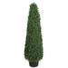 Northlight 4 Pre-Lit Artificial Boxwood Cone Topiary Tree with Round Pot Clear Lights