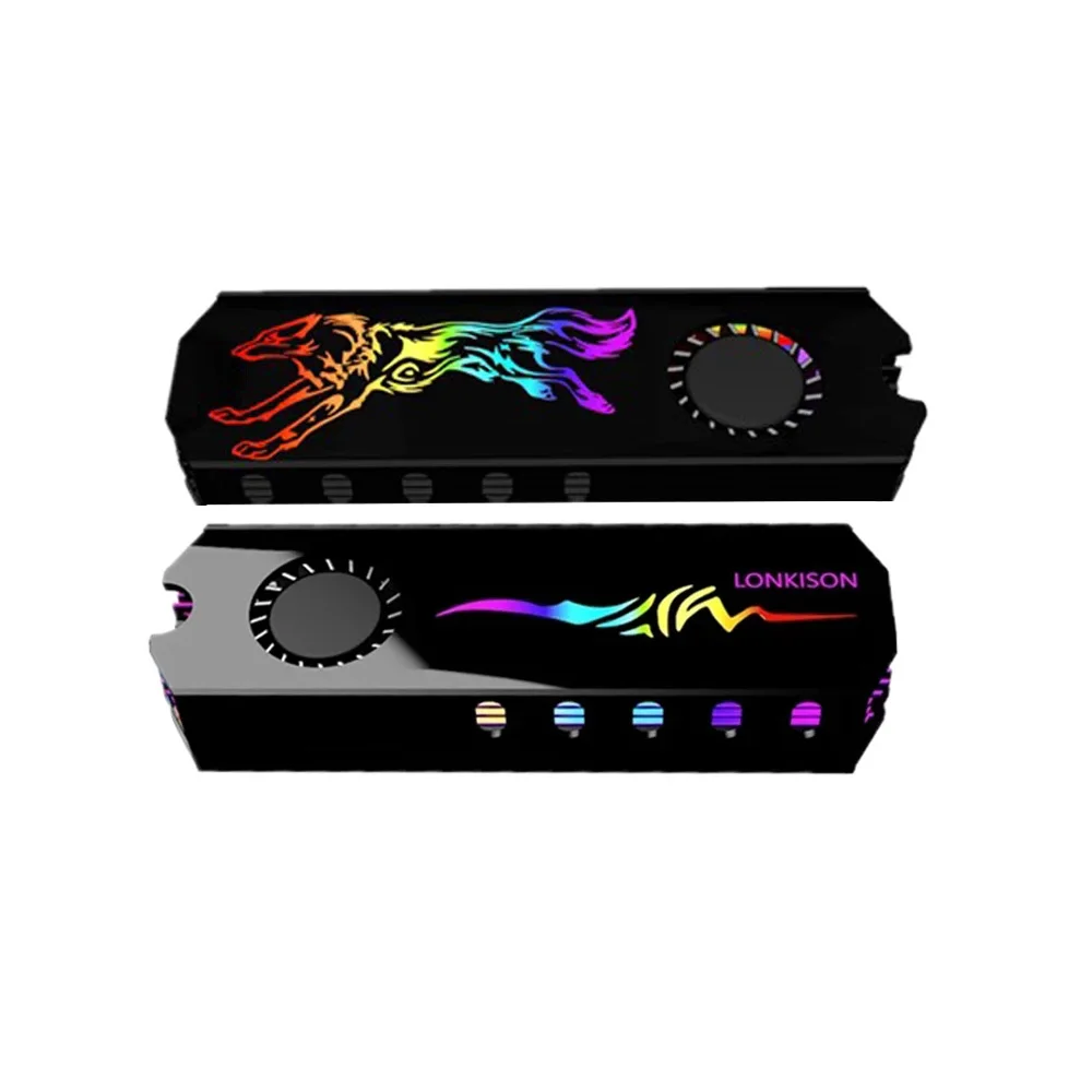 5 V M.2 2280 SSD Kühler M2 2280 Kühler Kühlung Wärmeleitpad Turbinenlüfter Kühlkörper 12 V RGB AURA SYNC Image