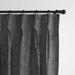Juno Velvet Gray Pinch Pleat Drapery Panel - Pair 20 x132