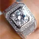 Luxus 925 Sterling Silber Ring Mit Zirkon Kristall Ring Für Männer Schmuck Geschenk Männer ringe