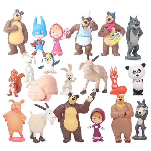10 teile/satz Masha Figur Spielzeug Puppe masse Bär für Kinder