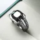 Echte reine Herren ringe schwarze Farbe antike Vintage Ringe für Herren mit Stein quadrat schwarzen