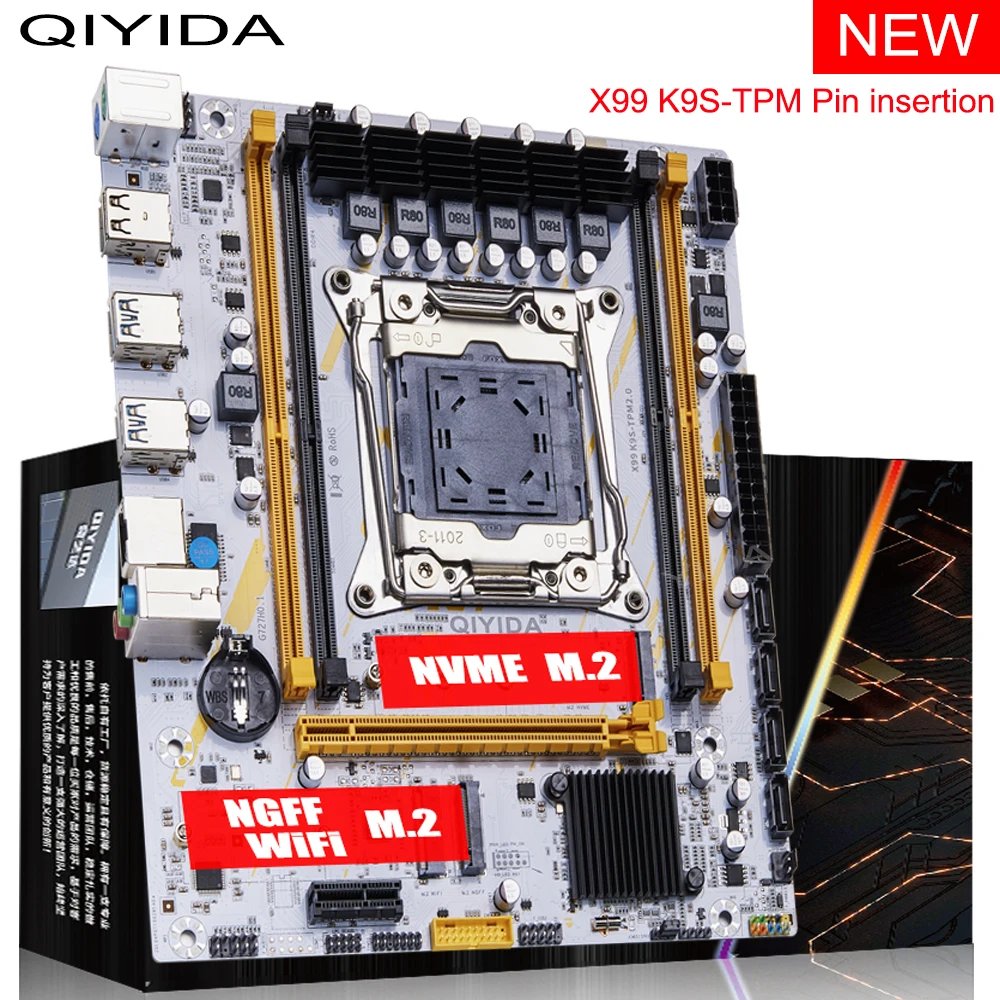 QIYIDA X99 Motherboard LGA 2011 3X99 C612chip mit M.2 Steckplatz Unterstützung DDR4 Speicher SATA3.0 USB3.0 PCI16X tpm2.0 msi14pin Image