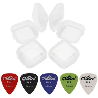 6/10 stücke Gitarre Paddel mit Lagerung Box Harz Matt Pick Farbe String Instrument Gitarre Bass Zubehör Finger Film TMZ