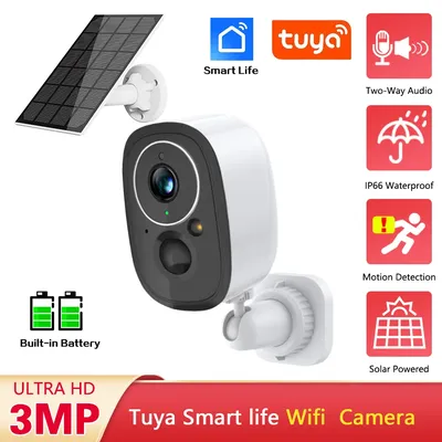Smart Life Solar Wifi IP-Kamera 3mp Outdoor wasserdicht Tuya Wireless CCTV IP-Kamera batterie betriebene Sicherheits überwachungs kamera