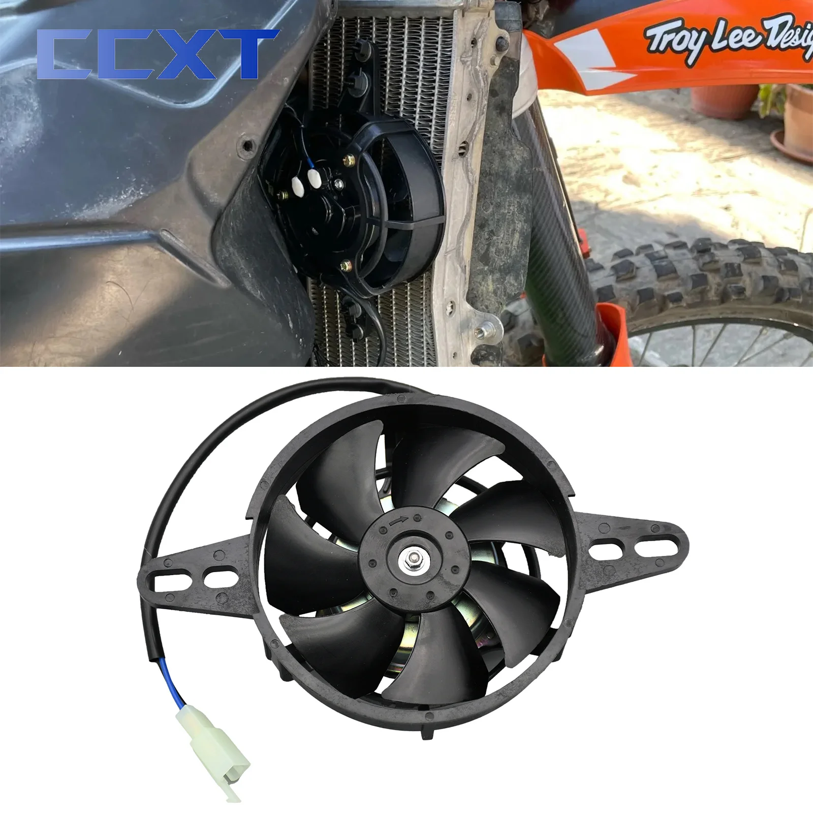 12V Motorrad lüfter Ölkühler Motor Elektrische Kühler Für Honda Yamaha Suzuki KTM Kawasaki ATV Motocross Zubehör Image
