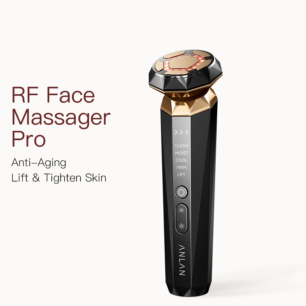 ANLAN Multifunktions-Hautpflegegerät Pro 18K Gold Gesicht Radiofrequenz mit heißem Kalt EMS Facial Lifting Beauty Skin Care Massagegerät Image