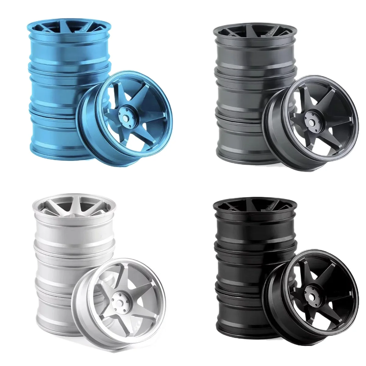 4 Stück 52 mm 1/10 RC On-Road Drift Racing Car Metallfelgenaben TE37 für Tamiya Kyosho HSP HPI Sakura Traxxas RedCat