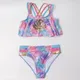 3-8 Jahre Fischs chuppen Kinder Mädchen Bikini Set Muschel stickerei Kinder Falbala Bade bekleidung