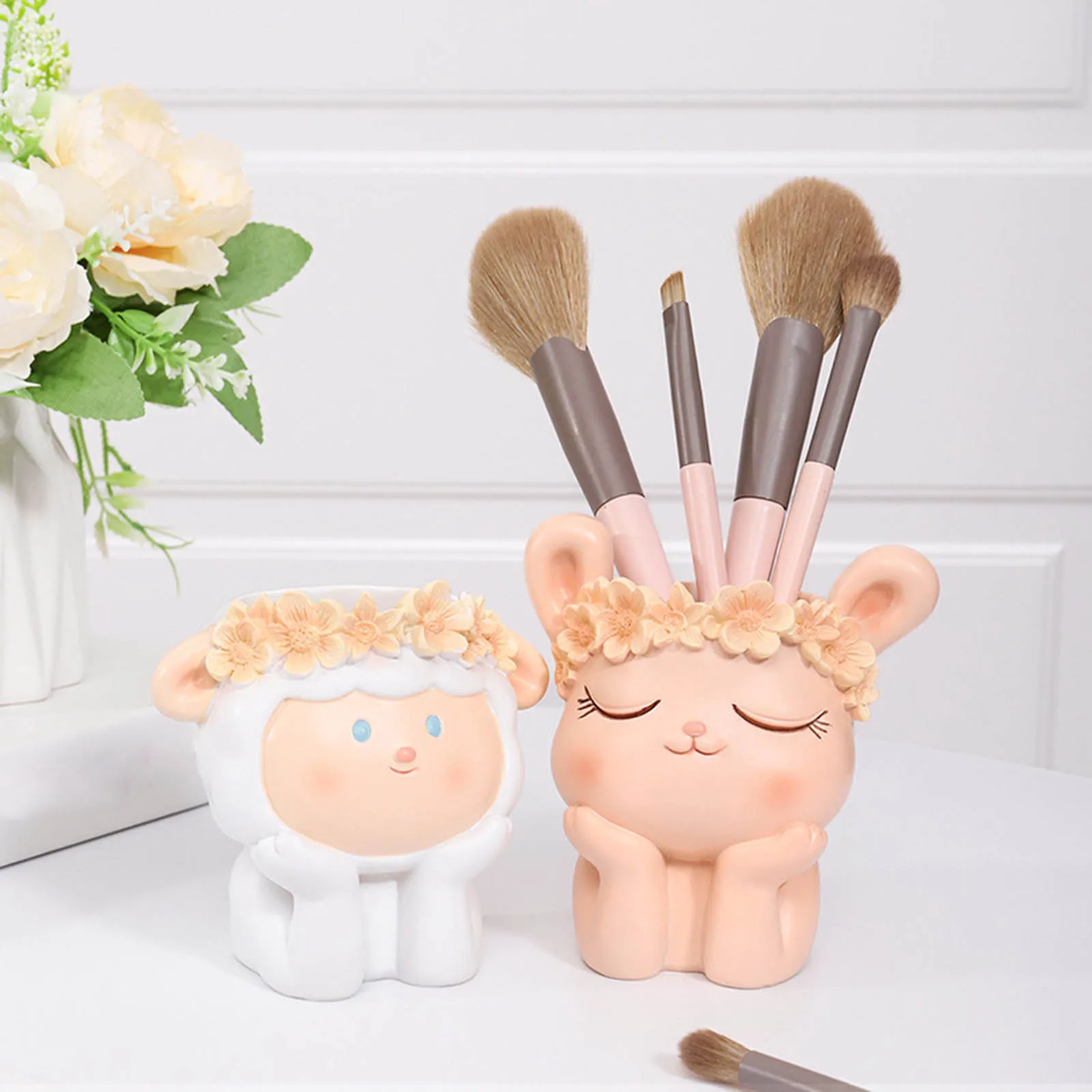 Niedliche Desktop-Vase, Stifthalter mit Drainageloch, Blumentopf, Bonsai für Heimdekoration, Büro, Schlafzimmer, Aufbewahrung, Ornament Image