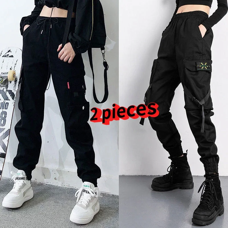 Y2k Frauen Hip Hop Sport hose schwarze Cargo hose weibliche Jogger Jogging hose Frauen mechanische Stil Hose Frauen plus Größe 5xl