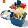 Tragbarer Salat Lunch Container Salats ch üssel 2 Fächer mit großen Bento Boxen Salats ch üsseln
