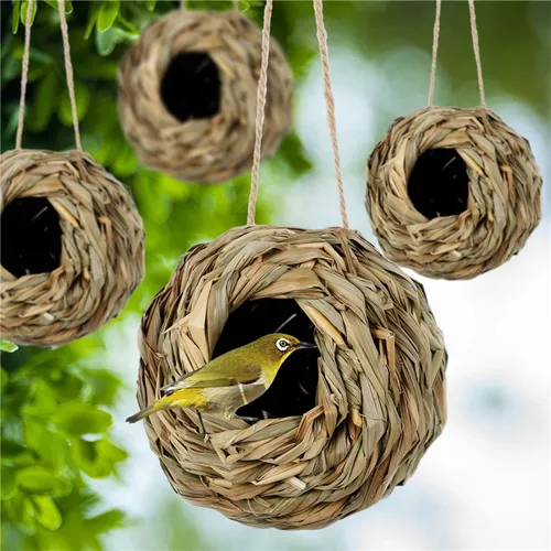 2024 neue Vögel Nest Vogelkäfig Gras Eier käfig Vogelhaus im Freien dekorativ gewebt hängenden