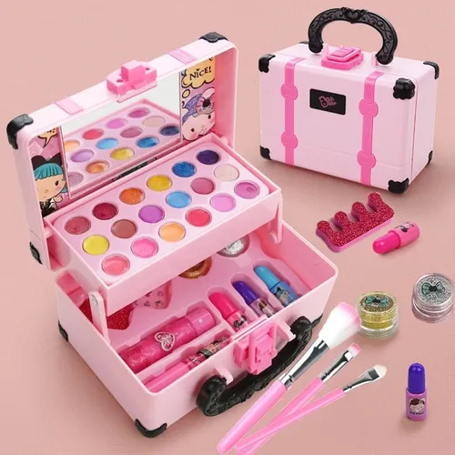 Kinder Make-up Kosmetik Spielbox Prinzessin Make-up Mädchen Spielzeug Spielset Lippenstift