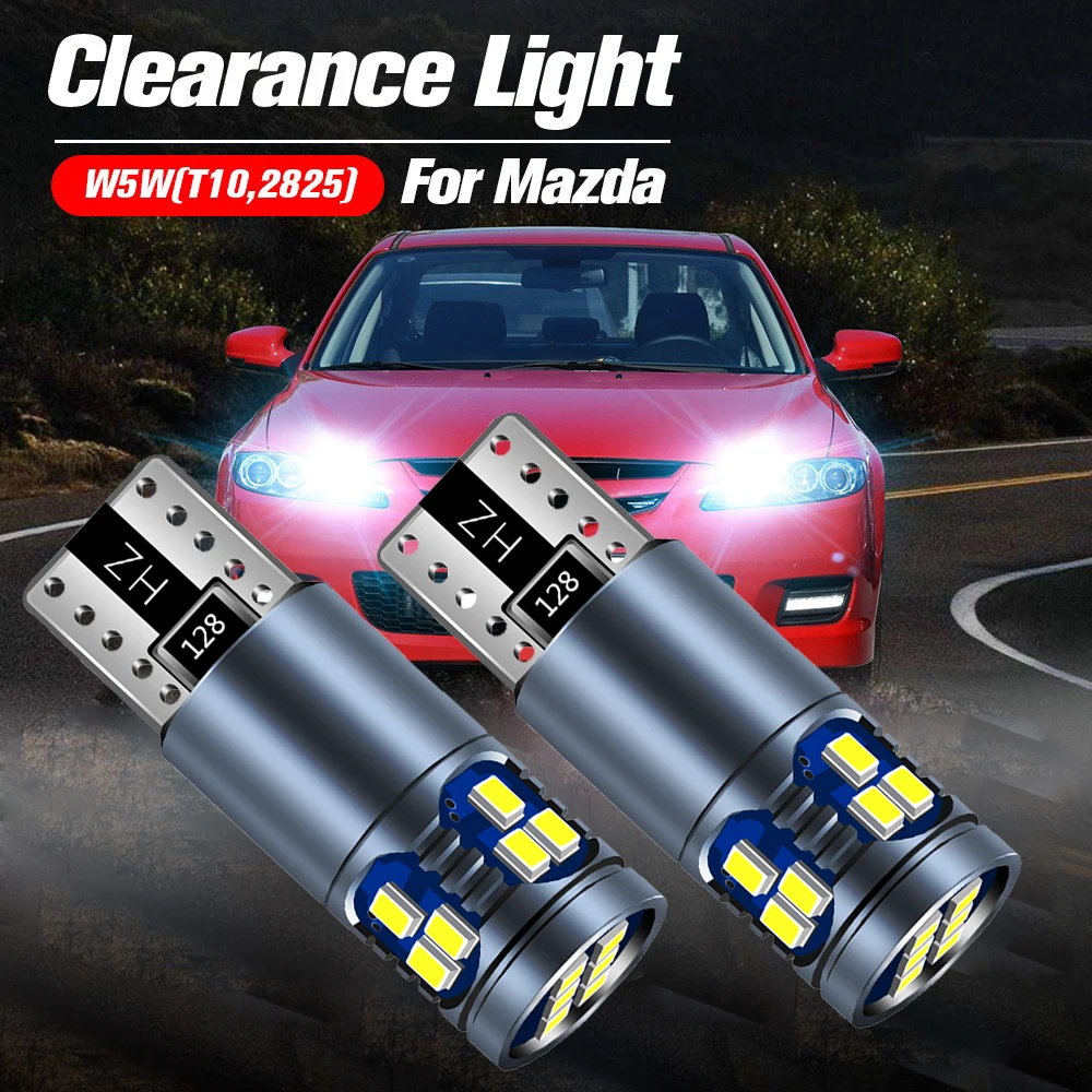 2 stücke LED Abfertigung Licht Lampe Birne W5W T10 Canbus Für Mazda 2 DY DE DH 3 BK BL BM BN 5 6 GG GH GJ CX-3 CX-5 CX-7 CX-9 MX-5 RX-8 Image