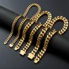 316 Edelstahl vergoldet 18 Karat Gold Mode 8.10.12 mm verschlüsselte kubanische Kette Miami Rap Hip Hop Herrenarmband Zubehör