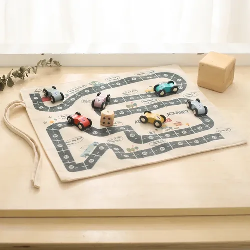 35*31cm montessori Spielzeug Baby Auto Verkehr Straßenkarte Leinwand Desktop-Matte Spiel Holzauto